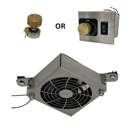 Dickinson 12V All Diesel Stoves, Lofoten, Antarctic Stove Fan with Speed Control - Without Switch and Stainless Housing