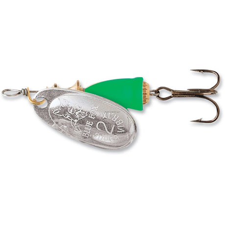 Blue Fox Classic Vibrax Mid Depth - Silver/Fluorescent Green Painted - #1 - 1/8oz