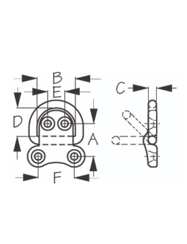 Seadog - Stainless Folding D-Ring 048620-1 - 1-9/16"