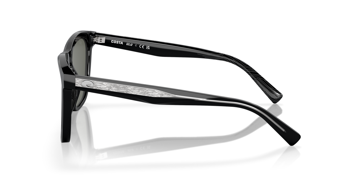 Costa Ulu Large — Black Acetate Frame, Gray Polarized Lightwave Glass (201401)