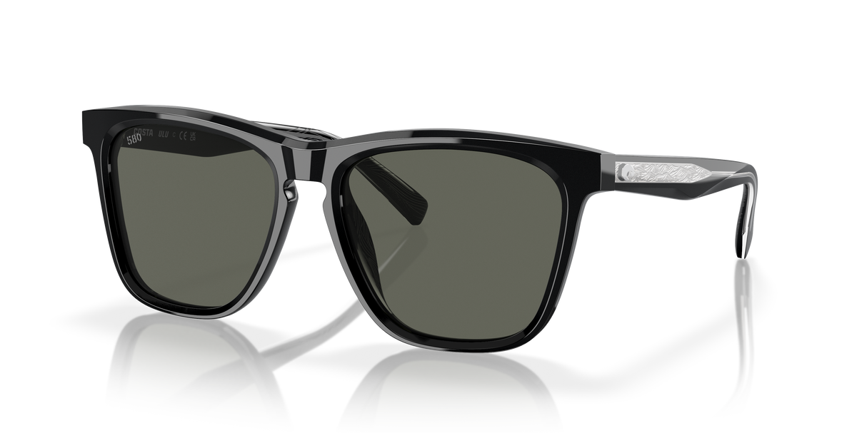 Costa Ulu Large — Black Acetate Frame, Gray Polarized Lightwave Glass (201401)