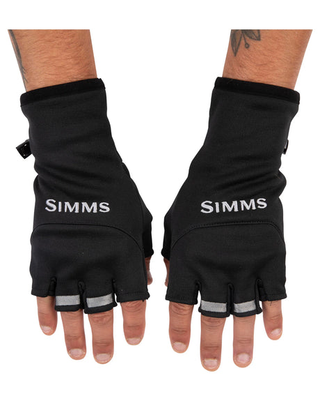 Simms Wool Half-Finger Gloves Black - Medium