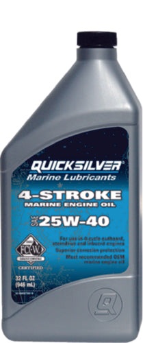 Quicksilve 4-Stroke FC-W Mineral Formulation Outboard Motor Oil, 1L 8M0078633