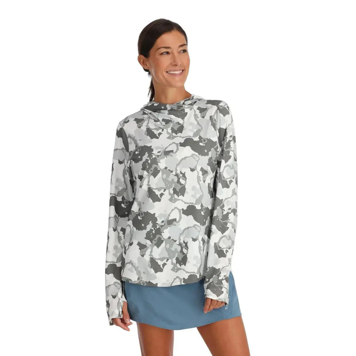 Simms Women's SolarFlex Hoody - Regiment Camo Cinder Simms Fishing