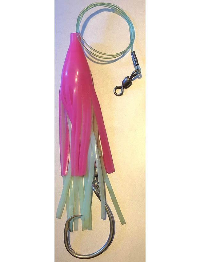 Rite Angle Fishing Rigged Halibut Skirt - Pink Glow