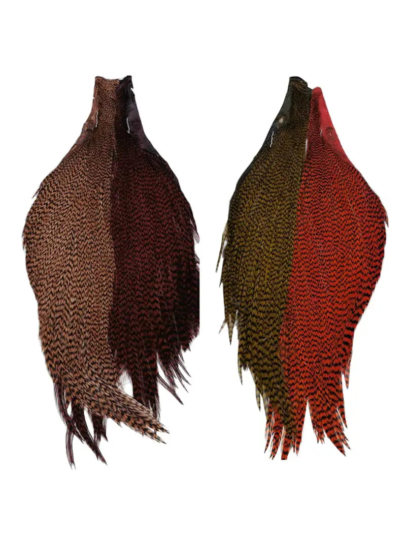 Hareline Tyers 4-Color Dyed Grizzly Trout Streamer Cape Set Hareline Dubbin
