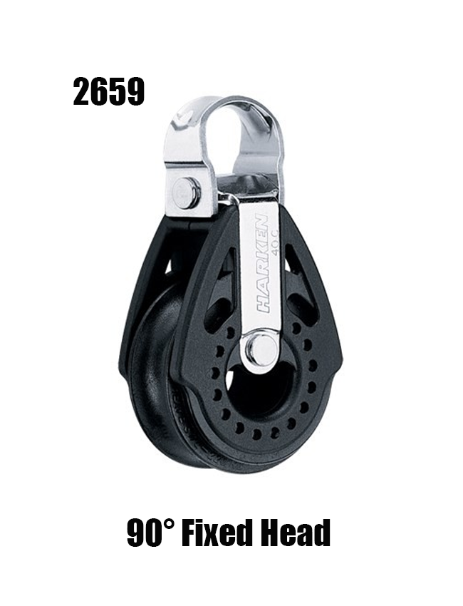 Harken Carbo Air Blocks - 40mm 2636 - 2639. Double Swivel with Becket