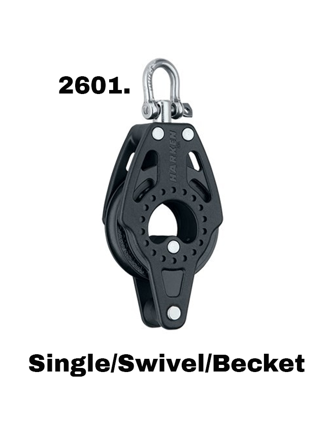 Harken Carbo Air Blocks - 57mm 2600 - 2603. Double Swivel with Becket