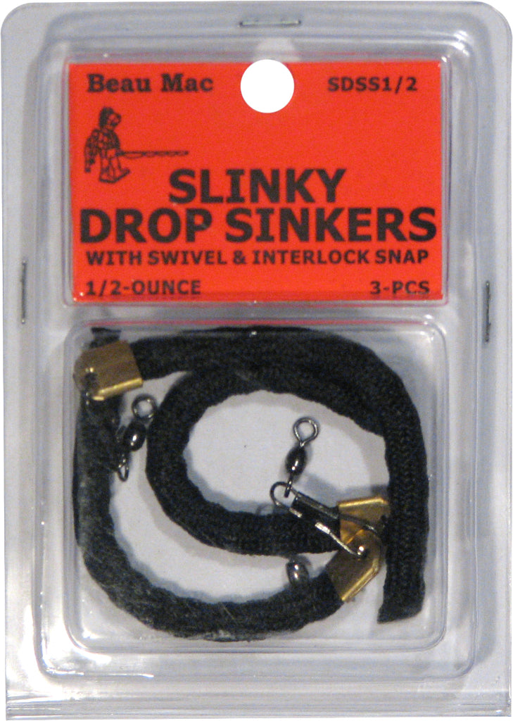 Beau Mac Slinky Drop Sinker SDSS1 - 5/8 oz - 3 Pack