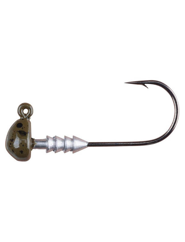 Berkley Half Head Jig Head - Green Pumpkin - 1/8oz - 1/0 Hook - 7 Pack