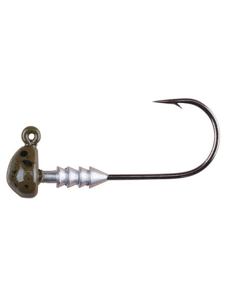 Berkley Half Head Jig Head - Green Pumpkin - 1/8oz - 1/0 Hook - 7 Pack