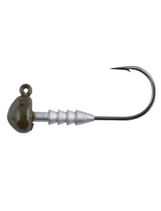 Berkley Half Head Jig Head - Green Pumpkin - 1/4oz - 2/0 Hook - 6 Pack