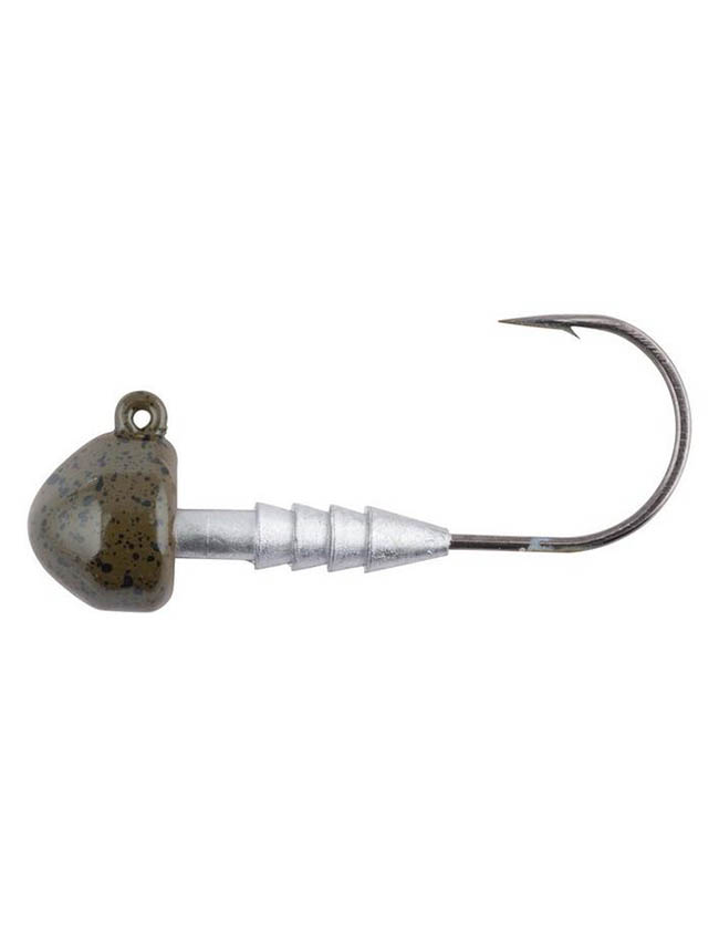 Berkley Half Head Jig Head - Green Pumpkin - 3/8oz - 3/0 Hook - 5 Pack