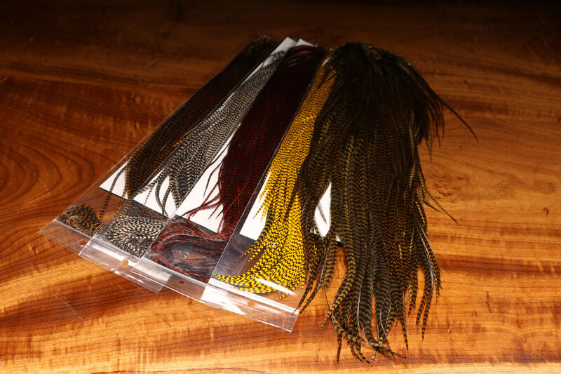 Hareline Half Saddle Grade #1 Keough Grizzly #40 | Harbour Chandler