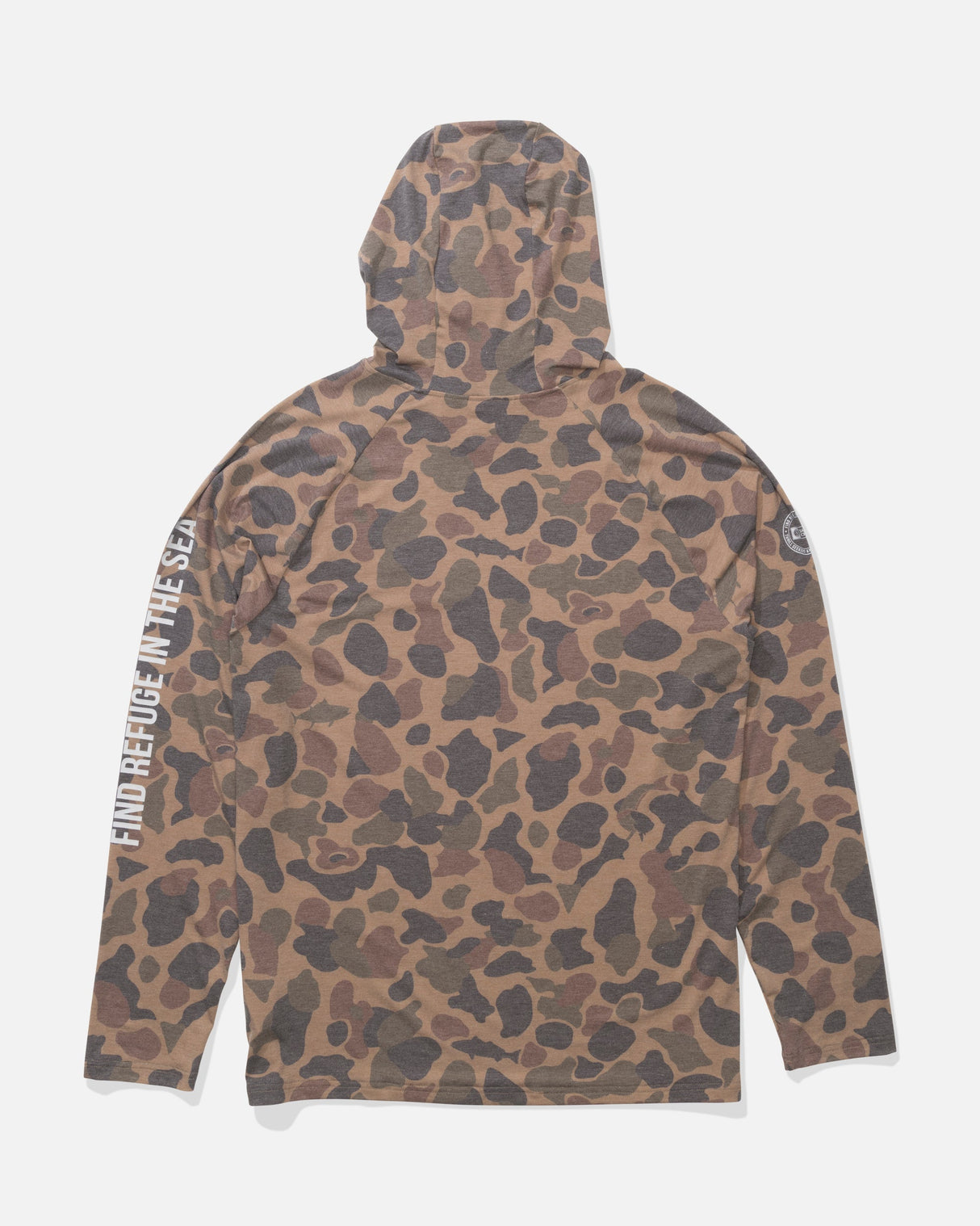 Back view of the Mariner Lite UV Hood - Tan Camo.