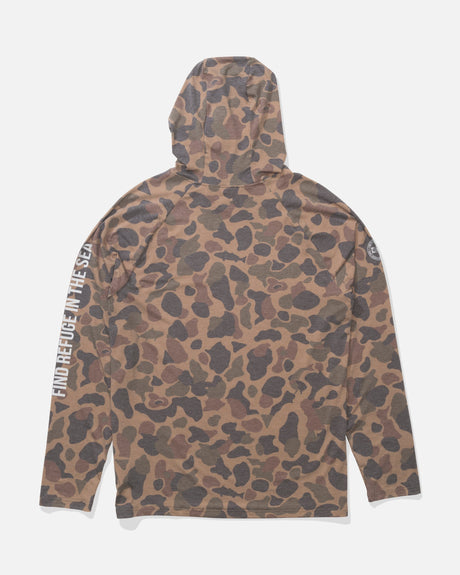 Back view of the Mariner Lite UV Hood - Tan Camo.