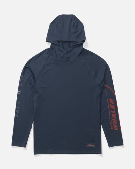 Front view of the Whaler Apex Sunshirt - Navy.