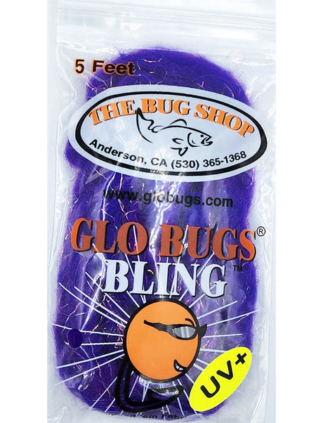 Glo Bugs Bling Yarn - Dark Purple 5'