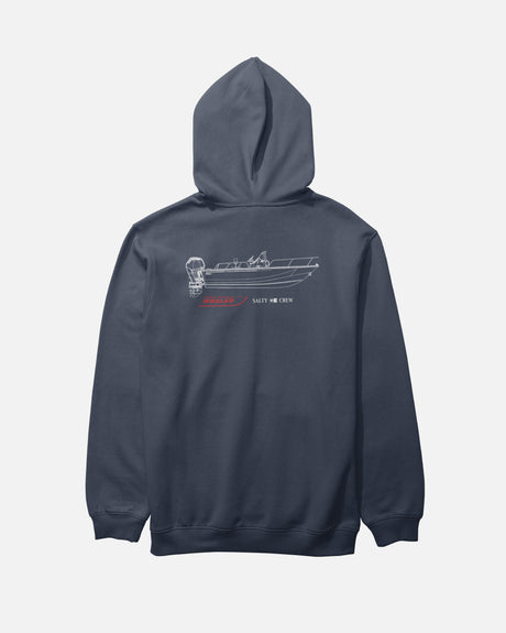 Back view of the Whaler Schematic Fleece - Navy.