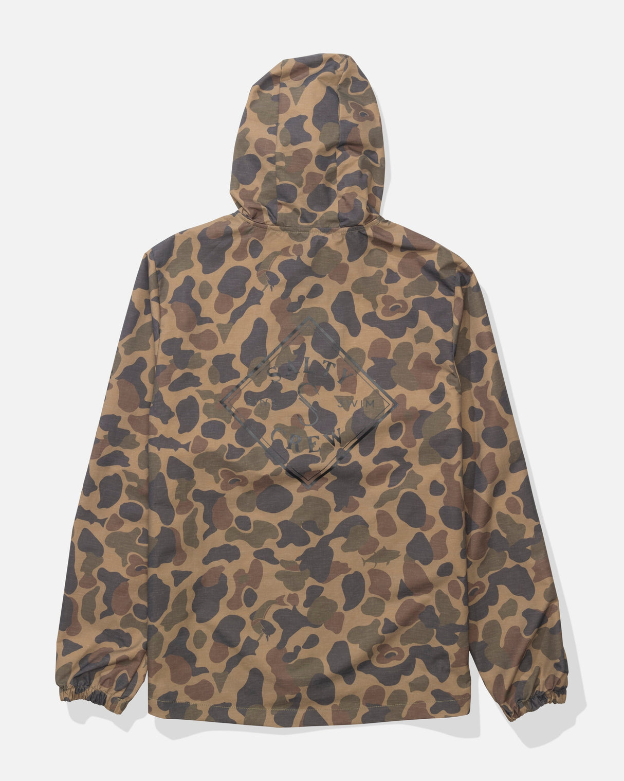 Back view of the Tippet Snap Jacket - Sand Camo.