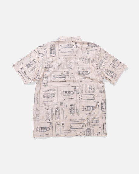 Back view of the Whaler Button Up - Bone.