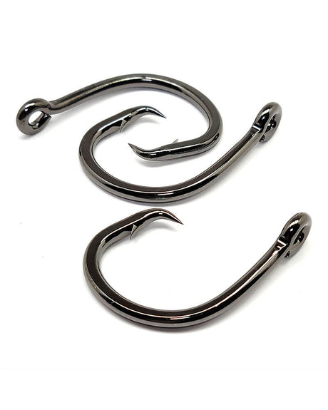 Gamakatsu 210417 Live Bait Heavy Duty Circle Hook, Size 7/0, Needle Point, Heavy Wire, Non-Offset, Ringed Eye, NS Black, 5 per Pack 210417