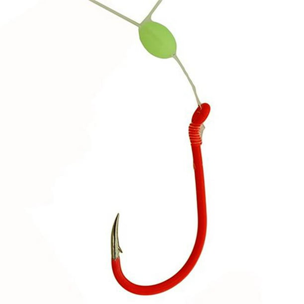 Gamakatsu Walleye Snelled Hook Glow 297607-GL-08