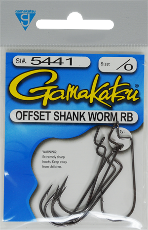 Gamakatsu Worm Hook, Offset Shank, O'Shaughnessy Bend 07109