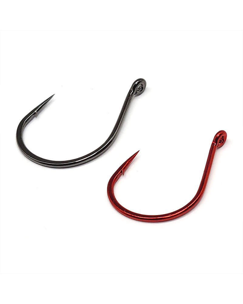 Gamakatsu 230313 Finesse Wide Gap Hook, Size 3/0, Needle Point Ringed Eye, Red, 5 per Pack 230313