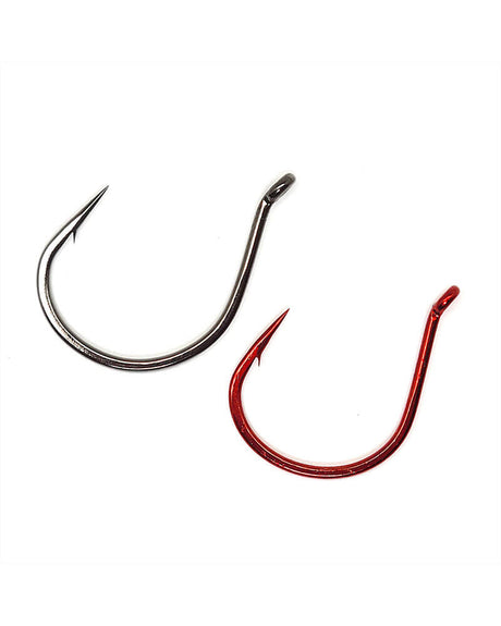 Gamakatsu 230313 Finesse Wide Gap Hook, Size 3/0, Needle Point Ringed Eye, Red, 5 per Pack 230313