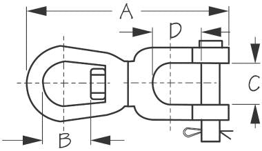 Seadog Eye & Jaw Swivel 181208 - 5/8"