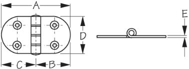 Seadog Round Side Door Hinge - Short 201700-1