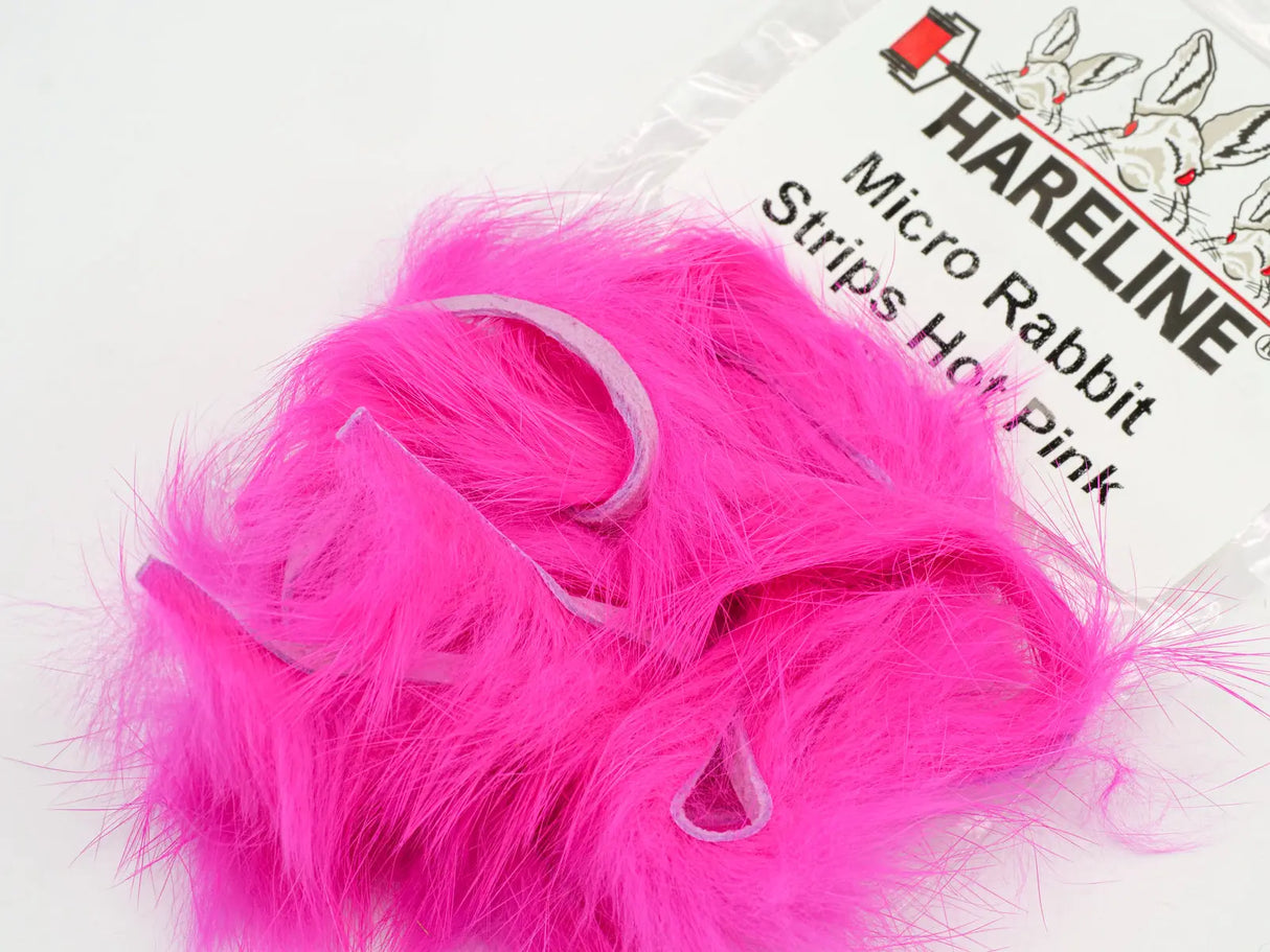 Hareline Micro Rabbit Strips - Hot Pink #188 Hareline Dubbin