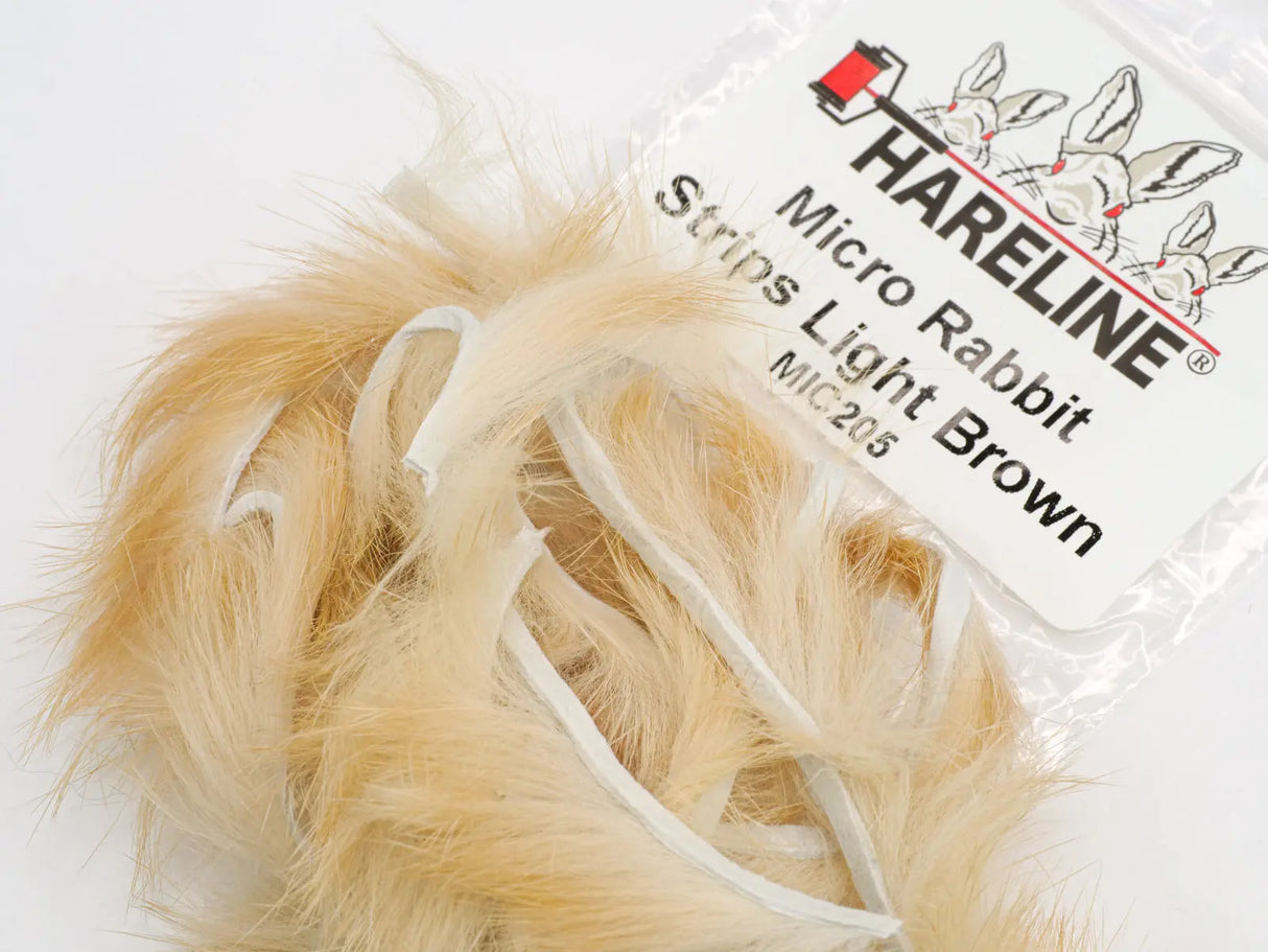 Hareline Micro Rabbit Strips - Light Brown #205 Hareline Dubbin