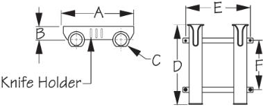 Seadog Two Pole Side Mount Rod Holder 325028-1 - 9" - Black