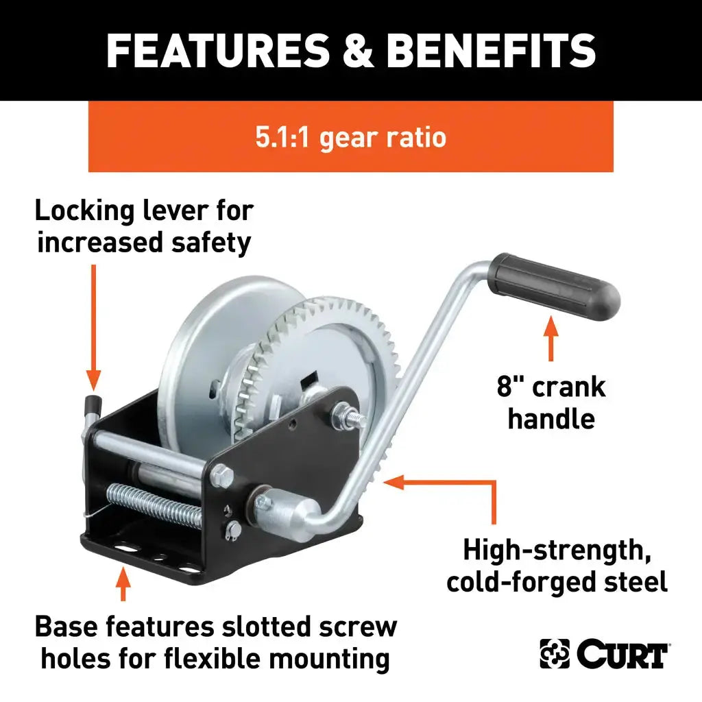 CURT Hand Crank Winch - 8" Handle Curt