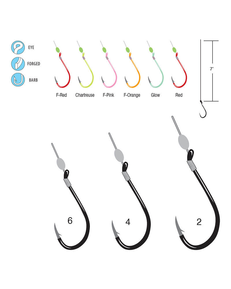 Gamakatsu Walleye Snelled Hook Glow 297607-GL-08 - Glow - #2