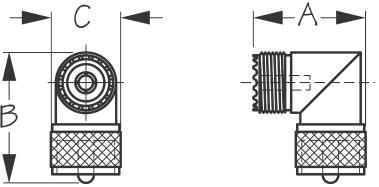 Seadog - UHF RIGHT ANGLE CABLE CONNECTOR Nickel Plated Brass 329955-1