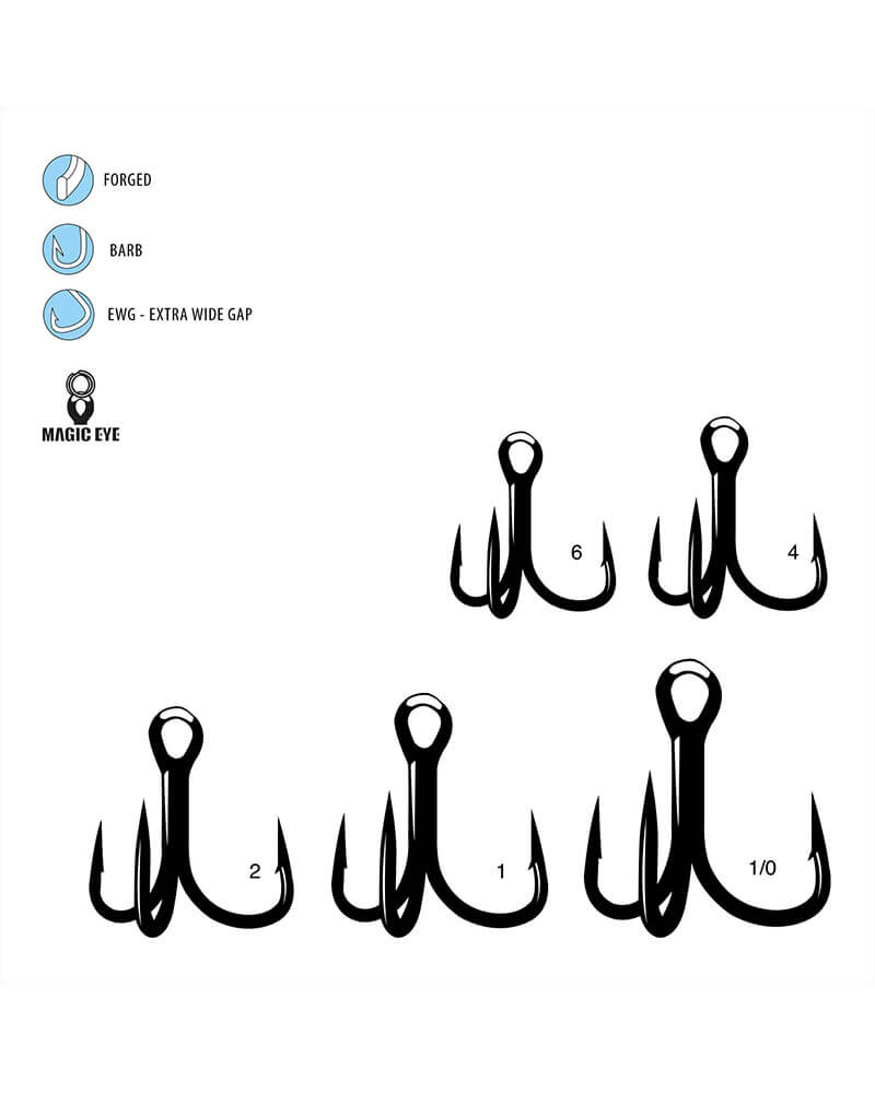 Gamakatsu Treble EWG Hook Short Shank 2X Magic Eye - Size 4 317408