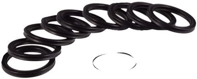 Set of black o-rings on a white background