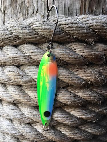 Silver Horde Kingfisher Spoon - Silver Knight Super Pearl UV Yellow Tail 4133-111-843 - 3.5" Spoon