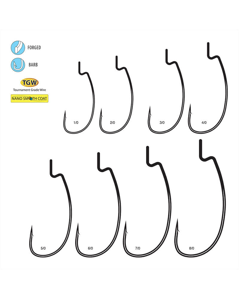 Gamakatsu G-Finesse Hybrid Worm, Tournament Grade Wire 366216 - 8/0 - 4 Pack