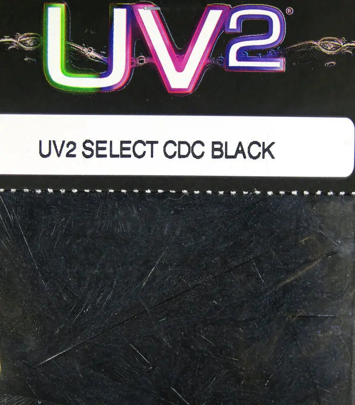Hareline UV2 Select CDC Feathers - Black #001 Hareline Dubbin