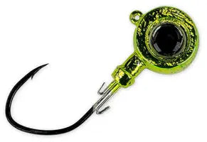Gamakatsu MaxEye Jig Pill Head - Chrome Chartreuse Sparkle Gamakatsu
