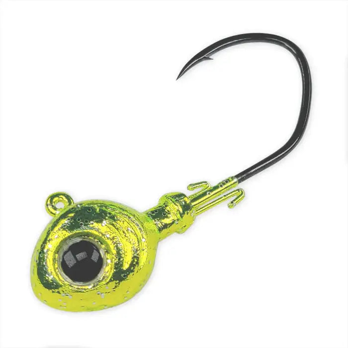Gamakatsu MaxEye Jig Swim Head - Chrome Chartreuse Sparkle Gamakatsu