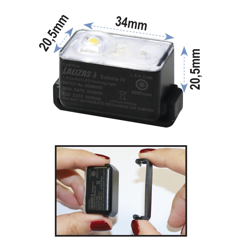 Lalizas Safelite IV Lifejacket LED Flashing Light - Water Activated