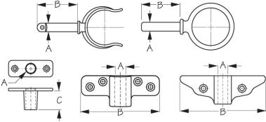 Seadog - Oarlock & Socket Cast Brass/Polyethylene (pair) 580570-1 - Top Mount