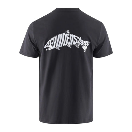 Grundéns Eat Your Words HD Pocket Tee Black Salmon Graphic Grundens