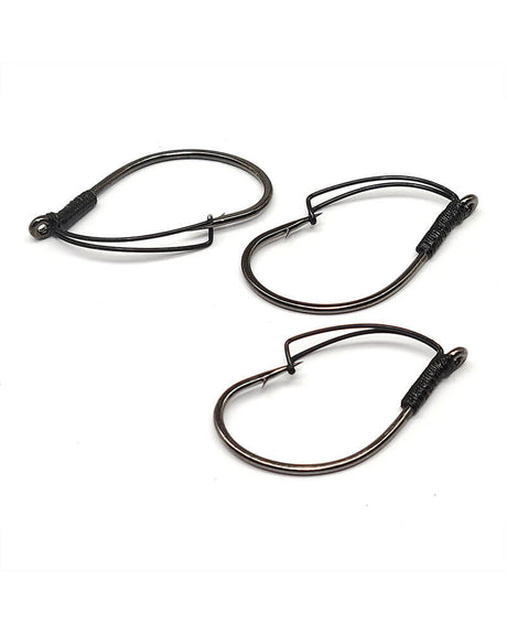 Gamakatsu 50908 Split Shot/Drop Shot Hook, Size 4, Needle Point Wide Gap, Ringed Eye, NS Black, 5 per Pack 50908