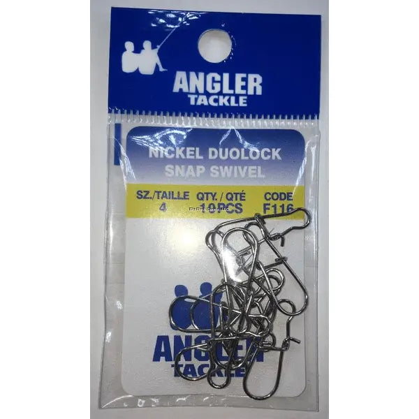 Angler F116 Duo Lock Snap - Nickel 10pk Angler Tackle